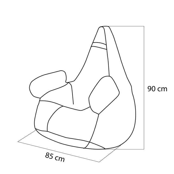 Pouf poltrona sacco con braccioli Ploof, Avalon in tessuto poliestere Jive per interno Imbottito. Dim: Ø85 x H90 cm