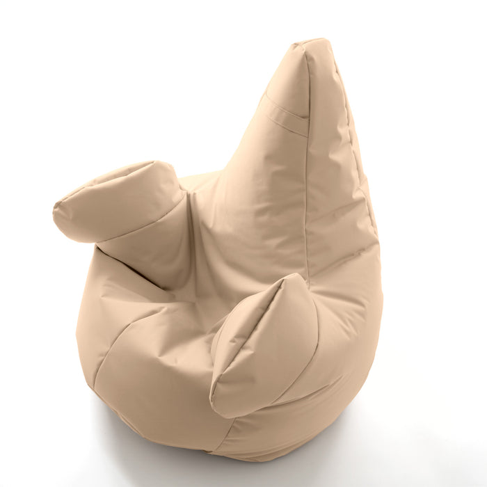Pouf poltrona sacco con braccioli Ploof, Avalon in tessuto poliestere Jive per interno Imbottito. Dim: Ø85 x H90 cm
