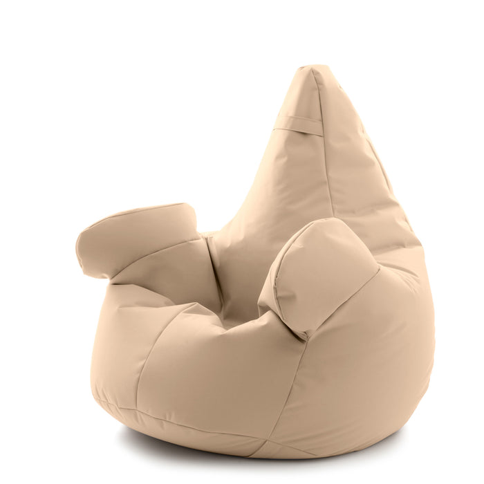 Pouf poltrona sacco Super Gigante XXL con braccioli Ploof, sfoderabile con sacca interna, Avalon in tessuto poliestere Samba per esterno Imbottito, Antistrappo, Impermeabile Dim: Ø105 x H115 cm