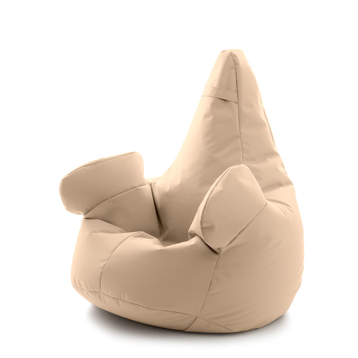 Pouf poltrona sacco con braccioli Ploof, Avalon in tessuto poliestere Jive per interno Imbottito. Dim: Ø85 x H90 cm