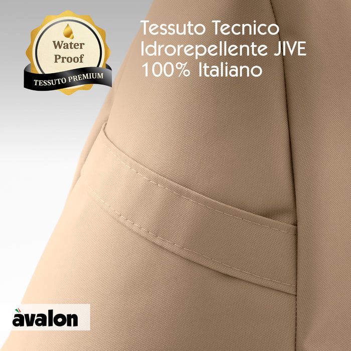 Pouf poltrona sacco con braccioli Ploof, Avalon in tessuto poliestere Jive per interno Imbottito. Dim: Ø85 x H90 cm