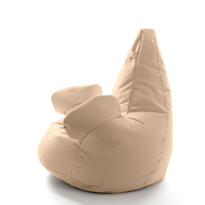 Pouf poltrona sacco con braccioli Ploof, Avalon in tessuto poliestere Jive per interno Imbottito. Dim: Ø85 x H90 cm