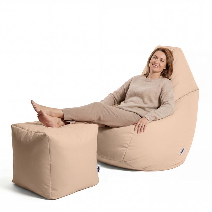 Puff Sillón Bean Bag Grande BAG L Jive en tela para uso interior dim. 80 x 125 centímetros