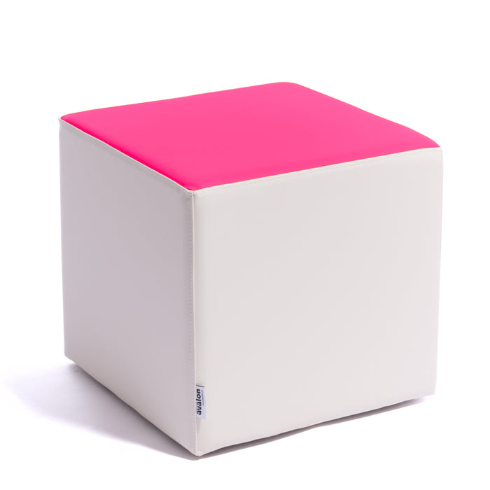 Avalon Pouf Armchair Bi-Color Rigid Cube In Faux Leather Mamba Trendy Width: 45 Cm