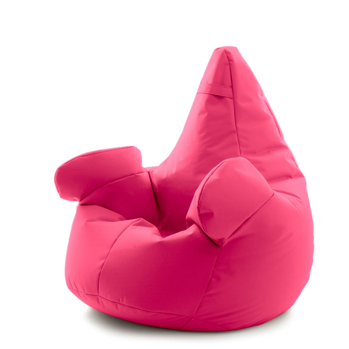 Pouf poltrona sacco Super Gigante XXL con braccioli Ploof, sfoderabile con sacca interna, Avalon in tessuto poliestere Samba per esterno Imbottito, Antistrappo, Impermeabile Dim: Ø105 x H115 cm