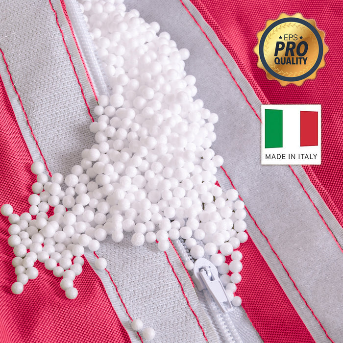 Pouf poltrona sacco con braccioli Ploof, Avalon in tessuto poliestere Jive per interno Imbottito. Dim: Ø85 x H90 cm