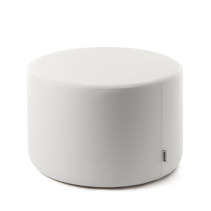 Avalon Rigid Cylinder Pouf Table in Mamba Trendy Faux Leather, Class 1-IM, Fire Retardant, for Indoor and Outdoor Use. Dimensions: Ø70 cm X H40 cm 