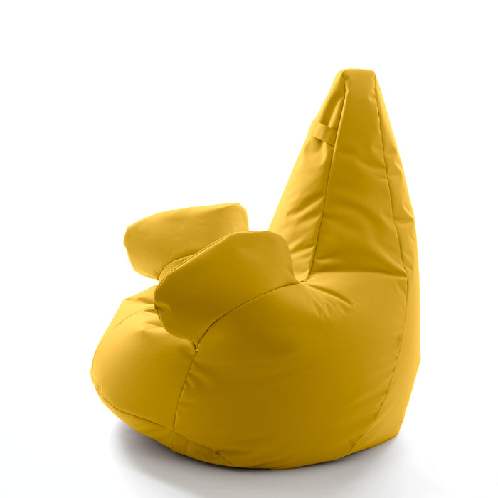Pouf poltrona sacco con braccioli Ploof, Avalon in tessuto poliestere Jive per interno Imbottito. Dim: Ø85 x H90 cm