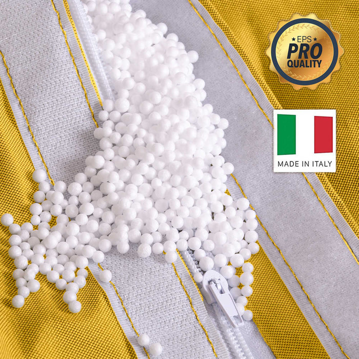 Pouf poltrona sacco con braccioli Ploof, Avalon in tessuto poliestere Jive per interno Imbottito. Dim: Ø85 x H90 cm