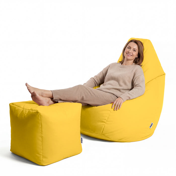 Puff Sillón Bean Bag Grande BAG L Jive en tela para uso interior dim. 80 x 125 centímetros