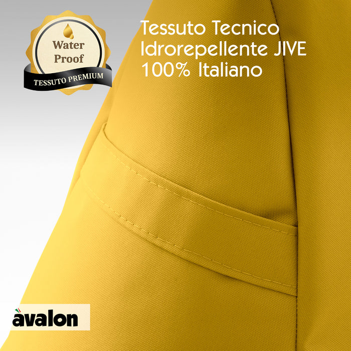 Pouf poltrona sacco con braccioli Ploof, Avalon in tessuto poliestere Jive per interno Imbottito. Dim: Ø85 x H90 cm