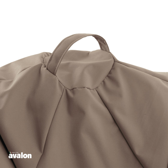 Ploof beanbag chair with Avalon footrest in Jive polyester fabric for indoor use. Dimensions: Ø80 x H80 cm.
