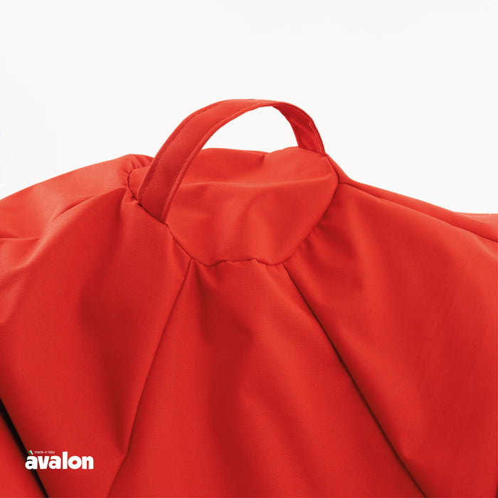Ploof beanbag chair with Avalon footrest in Jive polyester fabric for indoor use. Dimensions: Ø80 x H80 cm.