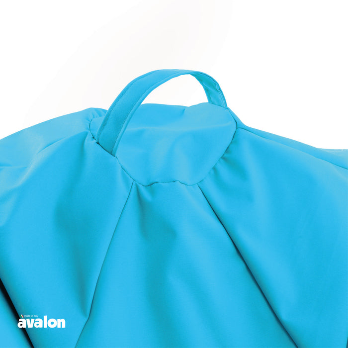 Ploof beanbag chair with Avalon footrest in Jive polyester fabric for indoor use. Dimensions: Ø80 x H80 cm.