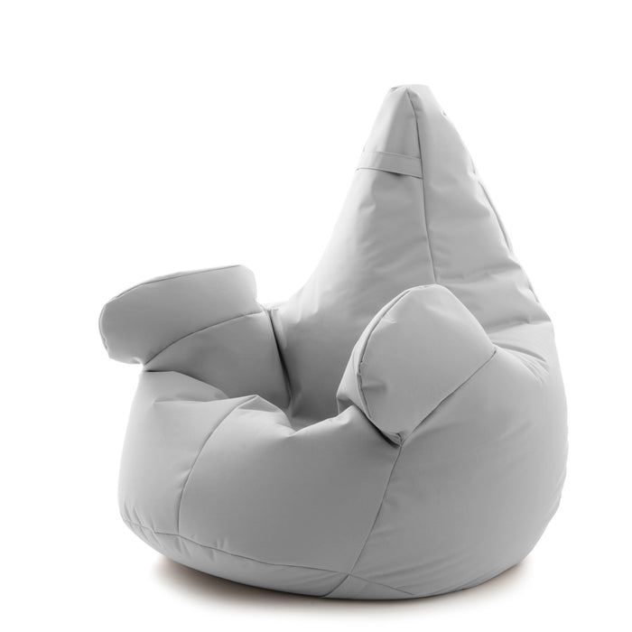 Pouf poltrona sacco Super Gigante XXL con braccioli Ploof, sfoderabile con sacca interna, Avalon in tessuto poliestere Samba per esterno Imbottito, Antistrappo, Impermeabile Dim: Ø105 x H115 cm
