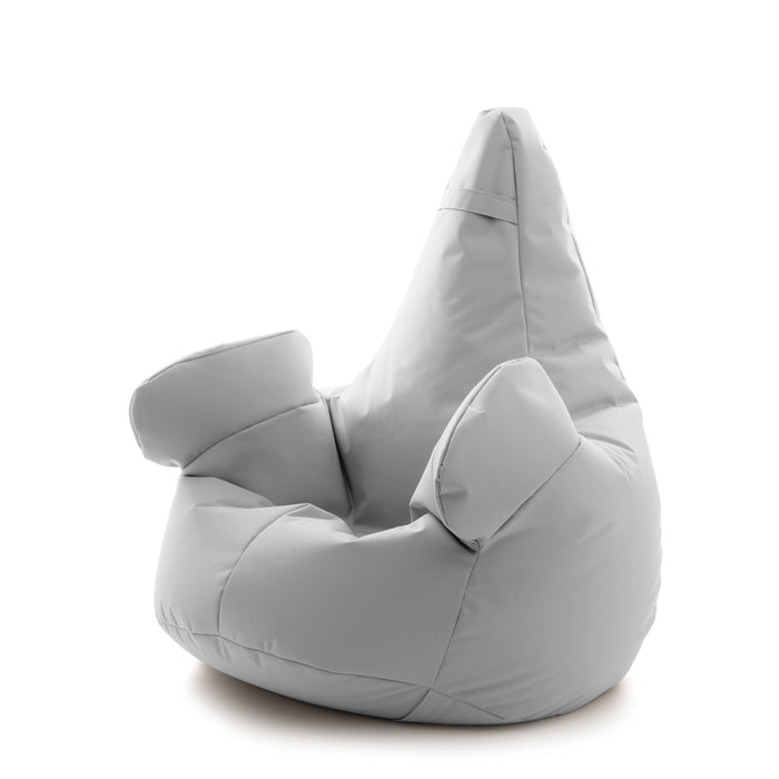 Pouf poltrona sacco con braccioli Ploof, Avalon in tessuto poliestere Jive per interno Imbottito. Dim: Ø85 x H90 cm