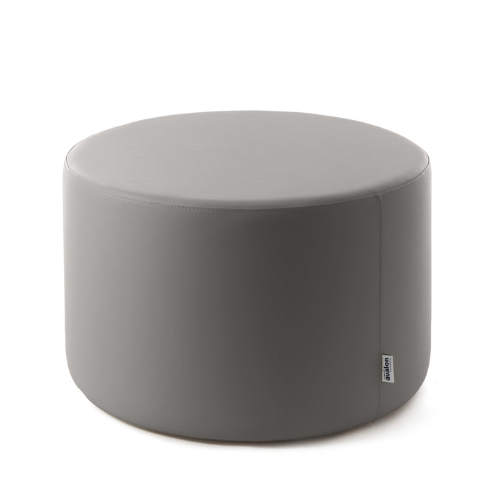 Avalon Rigid Cylinder Pouf Table in Mamba Trendy Faux Leather, Class 1-IM, Fire Retardant, for Indoor and Outdoor Use. Dimensions: Ø70 cm X H40 cm 