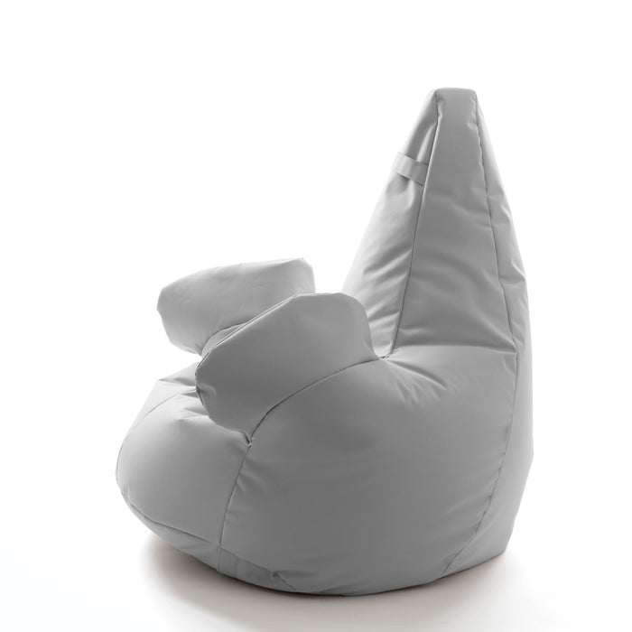 Pouf poltrona sacco con braccioli Ploof, Avalon in tessuto poliestere Jive per interno Imbottito. Dim: Ø85 x H90 cm