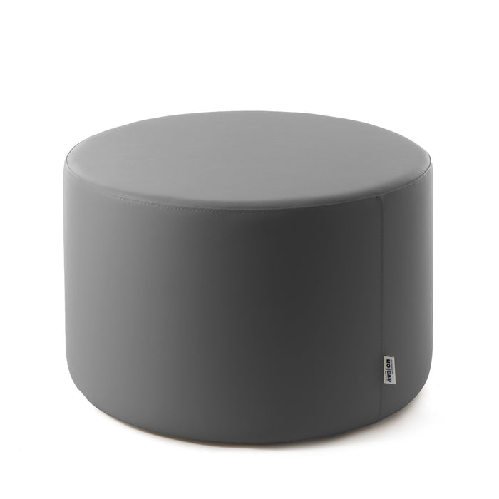 Avalon Rigid Cylinder Pouf Table in Mamba Trendy Faux Leather, Class 1-IM, Fire Retardant, for Indoor and Outdoor Use. Dimensions: Ø70 cm X H40 cm 