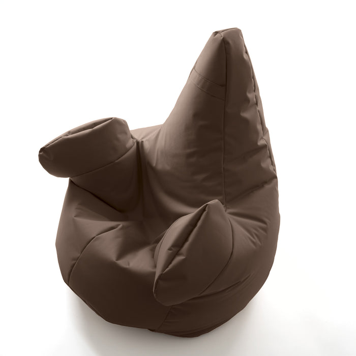 Pouf poltrona sacco con braccioli Ploof, Avalon in tessuto poliestere Jive per interno Imbottito. Dim: Ø85 x H90 cm