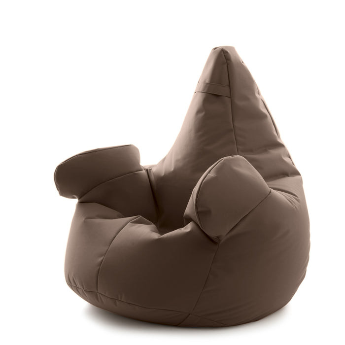 Pouf poltrona sacco Super Gigante XXL con braccioli Ploof, sfoderabile con sacca interna, Avalon in tessuto poliestere Samba per esterno Imbottito, Antistrappo, Impermeabile Dim: Ø105 x H115 cm