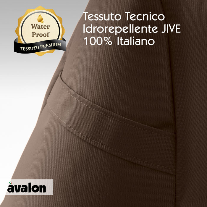 Pouf poltrona sacco con braccioli Ploof, Avalon in tessuto poliestere Jive per interno Imbottito. Dim: Ø85 x H90 cm