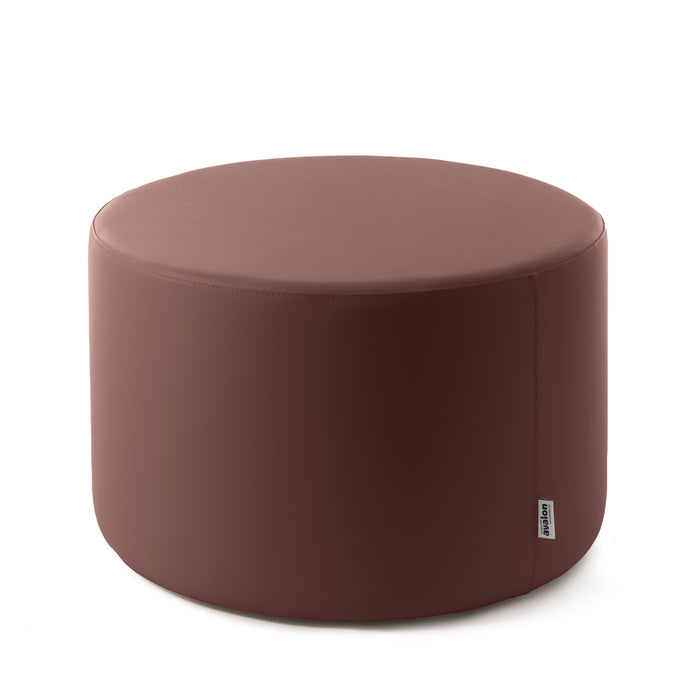 Avalon Rigid Cylinder Pouf Table in Mamba Trendy Faux Leather, Class 1-IM, Fire Retardant, for Indoor and Outdoor Use. Dimensions: Ø70 cm X H40 cm 