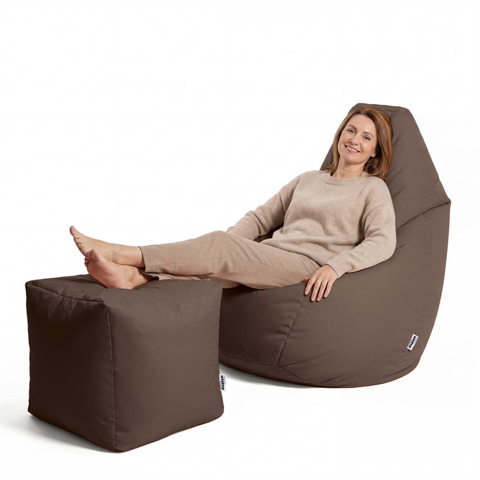 Puff Sillón Bean Bag Grande BAG L Jive en tela para uso interior dim. 80 x 125 centímetros