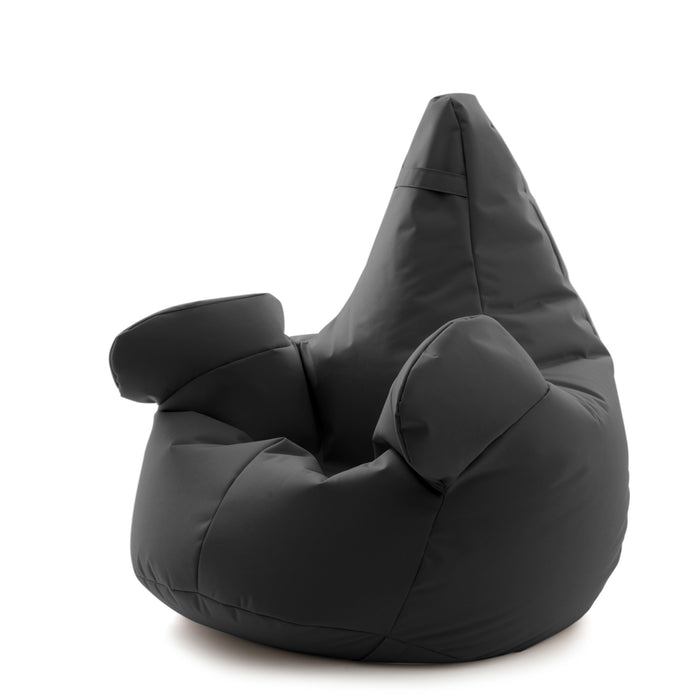 Pouf poltrona sacco Super Gigante XXL con braccioli Ploof, sfoderabile con sacca interna, Avalon in tessuto poliestere Samba per esterno Imbottito, Antistrappo, Impermeabile Dim: Ø105 x H115 cm
