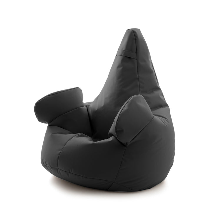 Pouf poltrona sacco con braccioli Ploof, Avalon in tessuto poliestere Jive per interno Imbottito. Dim: Ø85 x H90 cm