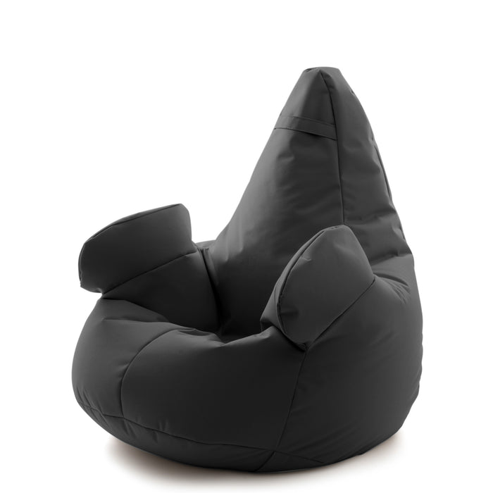 Pouf poltrona sacco Gigante XL con braccioli Ploof, sfoderabile con sacca interna, Avalon in tessuto poliestere Jive per interno Imbottito, Antistrappo, Impermeabile Dim: Ø95 x H105 cm