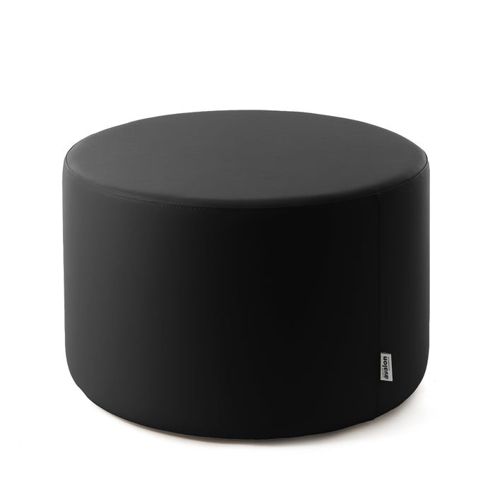 Avalon Rigid Cylinder Pouf Table in Mamba Trendy Faux Leather, Class 1-IM, Fire Retardant, for Indoor and Outdoor Use. Dimensions: Ø70 cm X H40 cm 