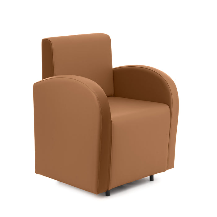 Divanetto Onda 1 posto con braccioli per Locali in ecopelle Ignifugo Mamba Dim 66x62xH88
