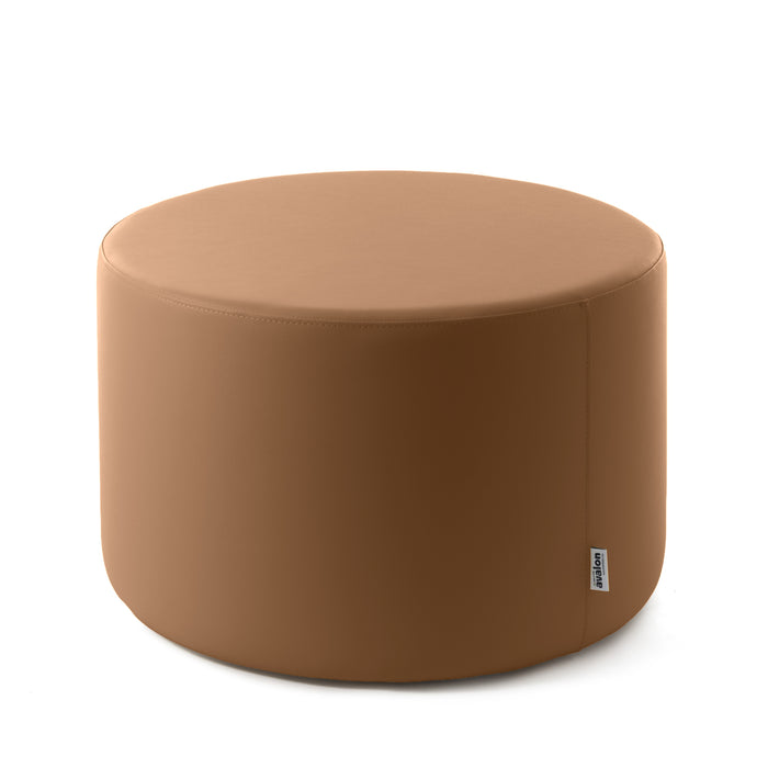 Avalon Rigid Cylinder Pouf Table in Mamba Trendy Faux Leather, Class 1-IM, Fire Retardant, for Indoor and Outdoor Use. Dimensions: Ø70 cm X H40 cm 
