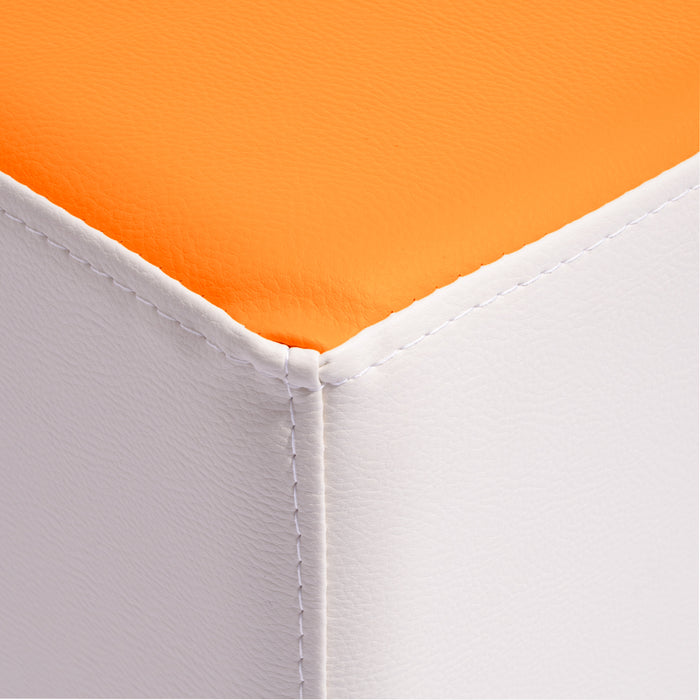 Avalon Pouf Armchair Bi-Color Rigid Cube In Faux Leather Mamba Trendy Width: 45 Cm
