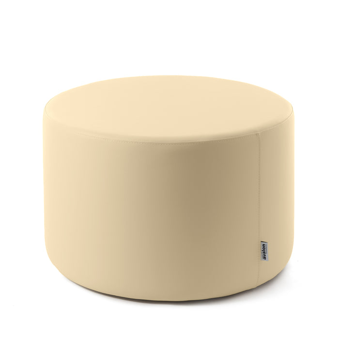 Avalon Rigid Cylinder Pouf Table in Mamba Trendy Faux Leather, Class 1-IM, Fire Retardant, for Indoor and Outdoor Use. Dimensions: Ø70 cm X H40 cm 