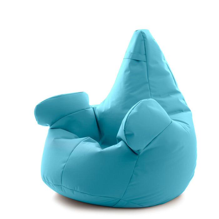 Pouf poltrona sacco Super Gigante XXL con braccioli Ploof, sfoderabile con sacca interna, Avalon in tessuto poliestere Samba per esterno Imbottito, Antistrappo, Impermeabile Dim: Ø105 x H115 cm