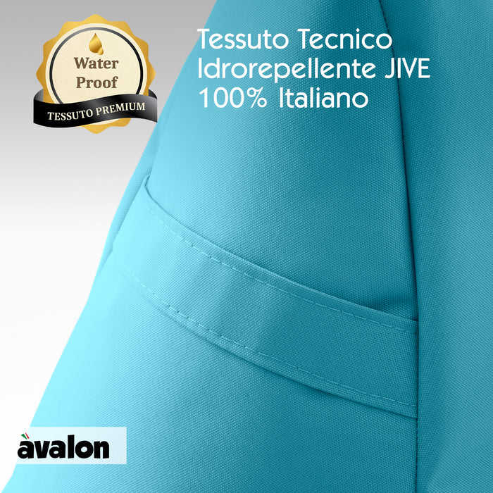 Pouf poltrona sacco con braccioli Ploof, Avalon in tessuto poliestere Jive per interno Imbottito. Dim: Ø85 x H90 cm