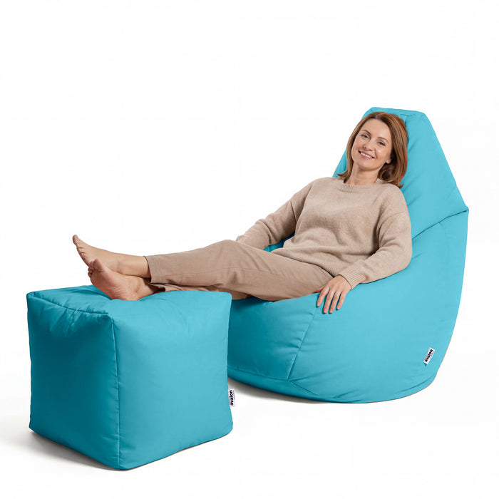 Puff Sillón Bean Bag Grande BAG L Jive en tela para uso interior dim. 80 x 125 centímetros