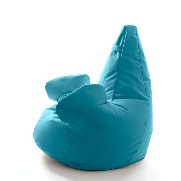 Pouf poltrona sacco con braccioli Ploof, Avalon in tessuto poliestere Jive per interno Imbottito. Dim: Ø85 x H90 cm