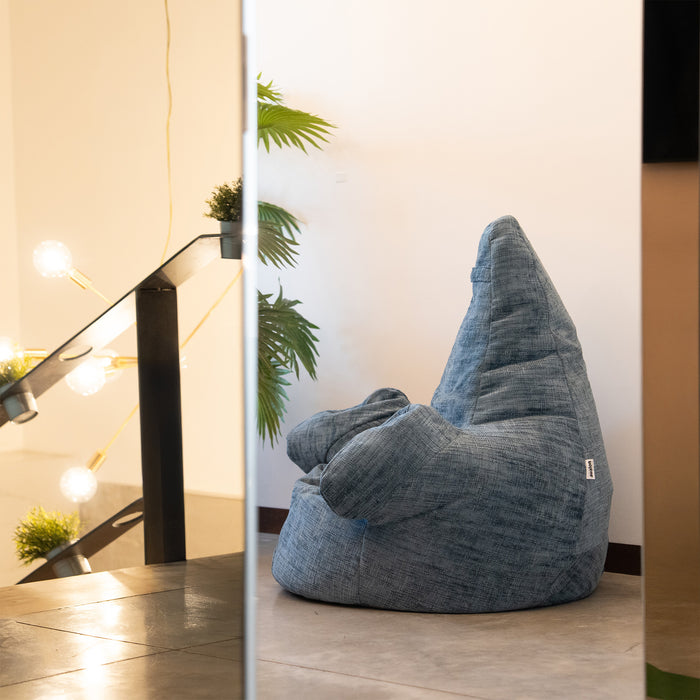 Pouf Poltrona Sacco Grande Ploof Avalon in tessuto Grisaglia per interno dim. Ø85 x H90 cm