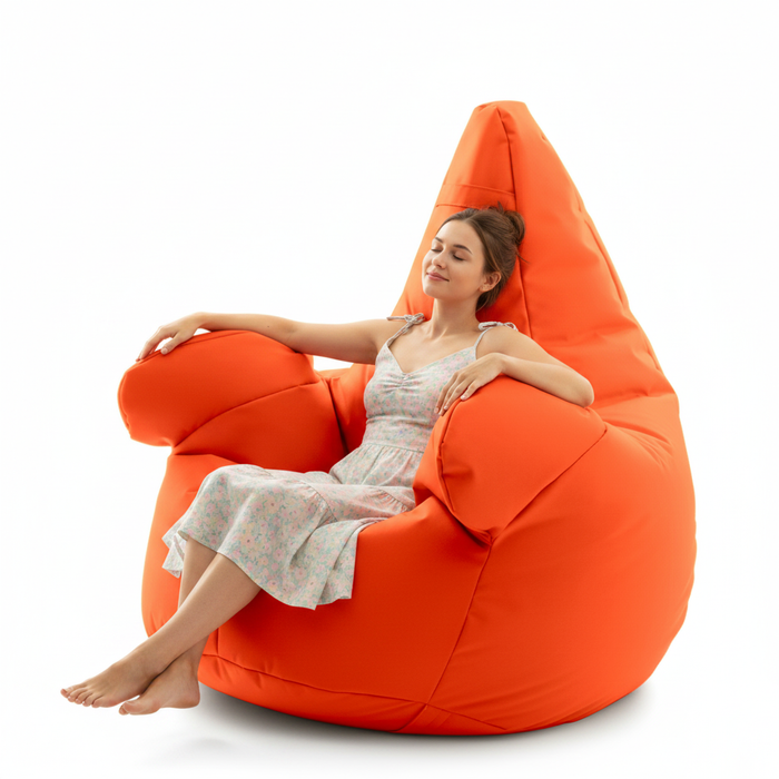 Pouf poltrona sacco Super Gigante XXL con braccioli Ploof, sfoderabile con sacca interna, Avalon in tessuto poliestere Jive per interno Imbottito, Antistrappo, Impermeabile Dim: Ø105 x H115 cm