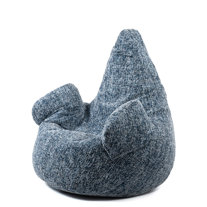 Pouf Poltrona Sacco Gigante XL Ploof Avalon in tessuto Grisaglia per interno dim. Ø95 x H105 cm