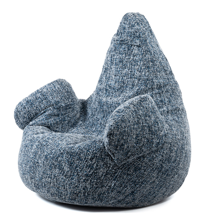 Pouf Poltrona Sacco Super Gigante XXL Ploof Avalon in tessuto Grisaglia per interno dim. Ø105 x H115 cm