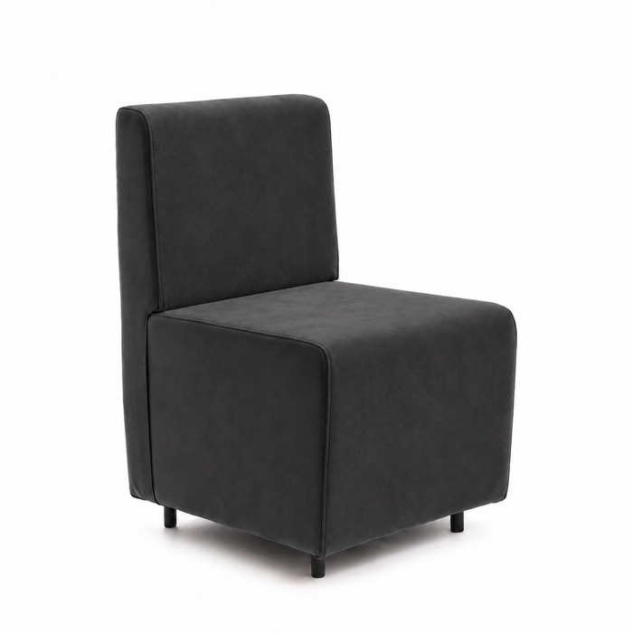 Sofá de 1 plaza para restaurante Essence en piel sintética Mamba Dim 50x62xH88