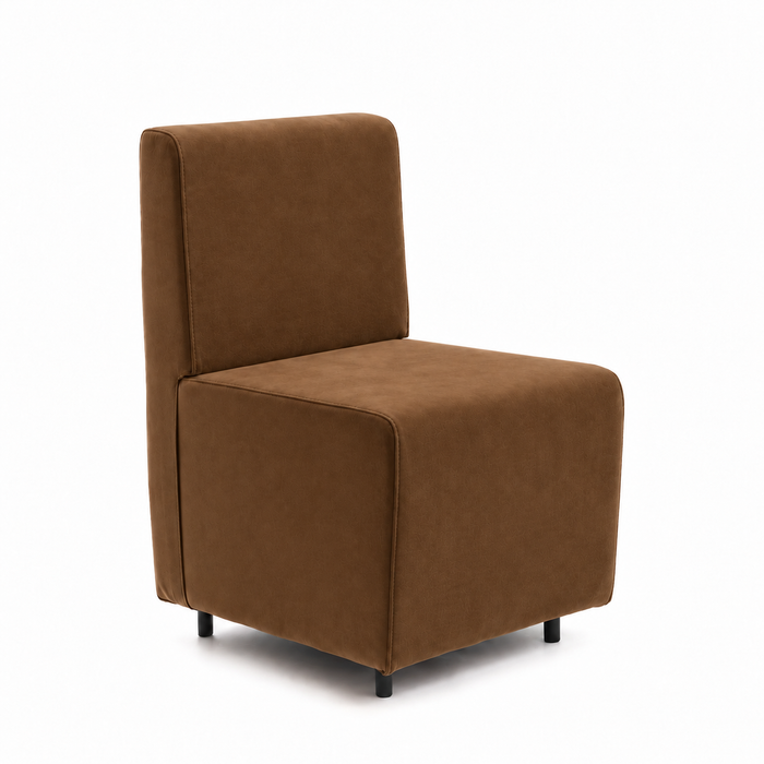 Sofá de 1 plaza para restaurante Essence en piel sintética Mamba Dim 50x62xH88