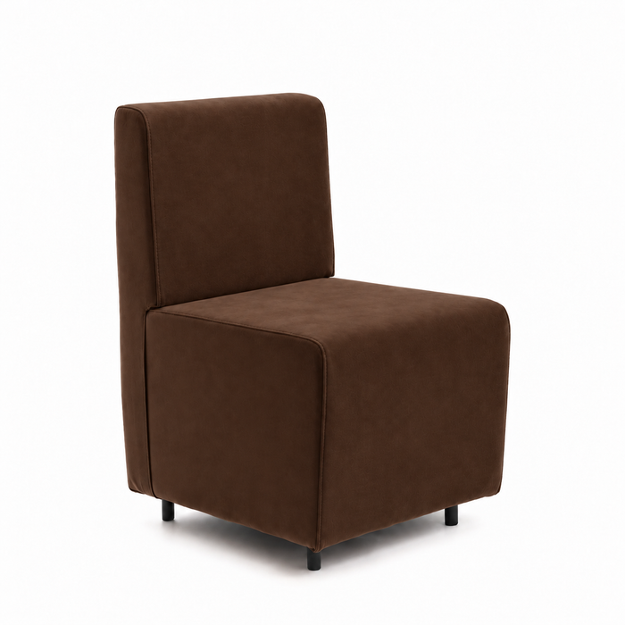 Sofá de 1 plaza para restaurante Essence en piel sintética Mamba Dim 50x62xH88
