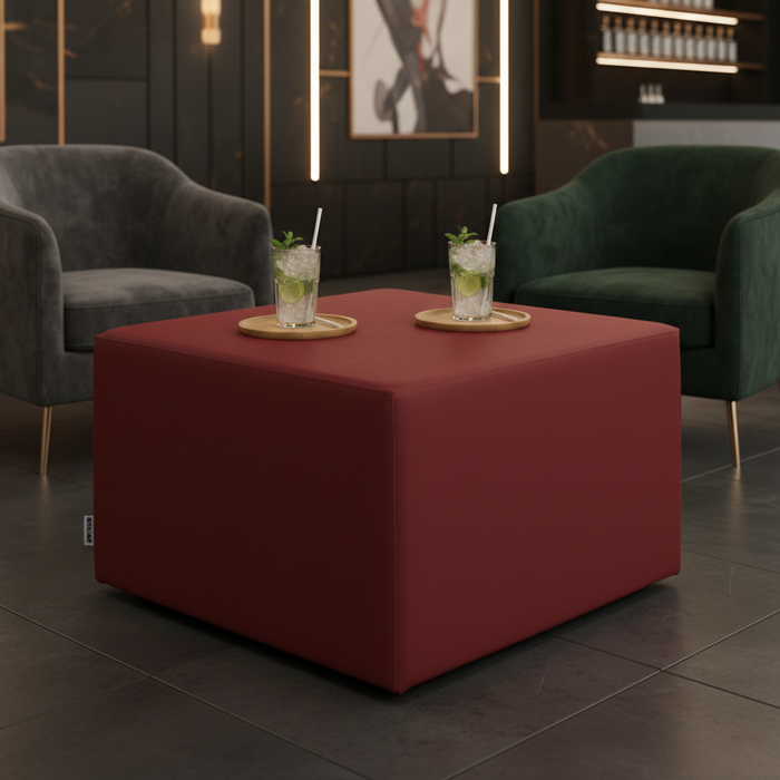 Avalon TAVOLINO Pouf Cubo rigido in Similpelle Mamba Trendy Classe 1-IM Ignifugo per Interno ed Esterno. Dim: Larg 70cm X Prof 70cm X Alt 40 Cm