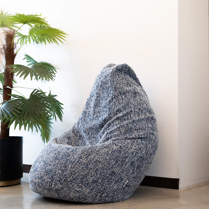 Pouf Poltrona Sacco Grande BAG L Avalon in tessuto Grisaglia per interno dim. 80 x 125 cm