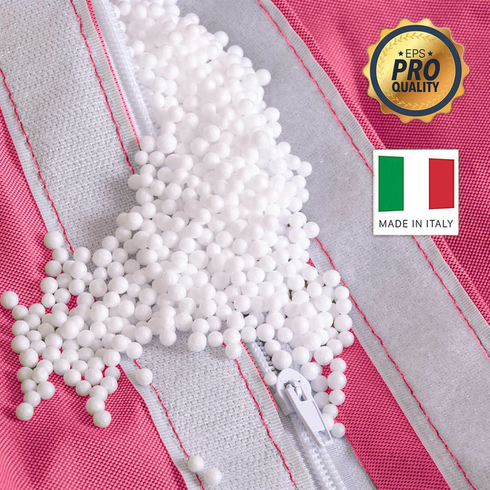 Pouf poltrona sacco con braccioli Ploof, Avalon in tessuto poliestere Jive per interno Imbottito. Dim: Ø85 x H90 cm